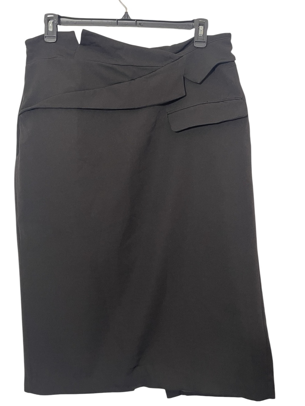 Asymmetrical Black Knee Length Pencil Skirt Size 0XL